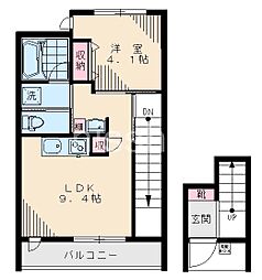 8083-家政ハイツ八番館 1LDKの間取図画像