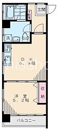 ヴィラ丸山 1DKの間取図画像
