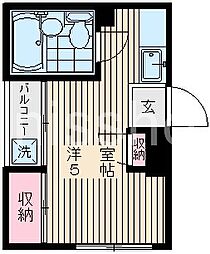 エルム横山 ワンルームの間取図画像