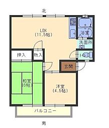 サンシティ 2LDKの間取図画像
