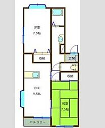 メゾン付城 2LDKの間取図画像