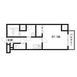 レジデンスM姫路 1Kの間取図画像