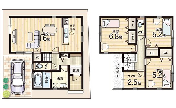 全居室洋室・収納豊富