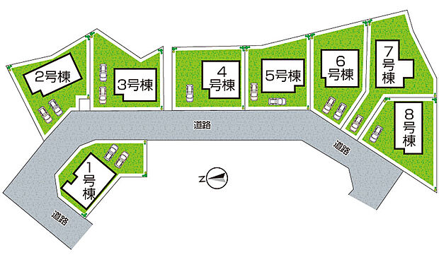 全8区画・前面道路6ｍ