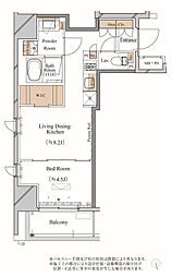 ブランシエスタ上野 8階2LDKの間取り