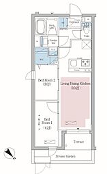 アーバネックス文京小石川 2階2LDKの間取り