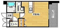 広島電鉄2系統 小網町駅 徒歩3分の賃貸マンション 11階1Kの間取り