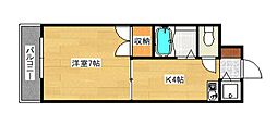 広島電鉄2系統 広電西広島(己斐)駅 徒歩2分の賃貸マンション 4階1Kの間取り