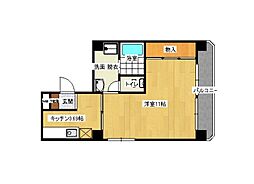 広島電鉄2系統 稲荷町駅 徒歩2分の賃貸マンション 3階1Kの間取り