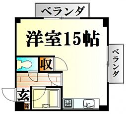広島高速交通アストラムライン 祇園新橋北駅 徒歩7分の賃貸マンション 3階ワンルームの間取り