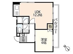 広島電鉄宮島線 高須駅 徒歩4分の賃貸マンション 2階1LDKの間取り