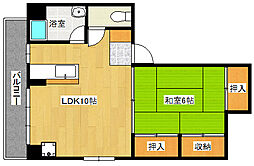 広島電鉄2系統 本川町駅 徒歩3分の賃貸マンション 3階1LDKの間取り