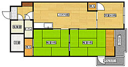 広島高速交通アストラムライン 牛田駅 徒歩12分の賃貸マンション 5階3LDKの間取り