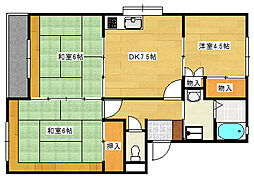 広島電鉄宮島線 草津駅 徒歩9分の賃貸アパート 2階3DKの間取り