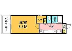 広島電鉄1系統 宇品3丁目駅 徒歩5分の賃貸マンション 3階1Kの間取り