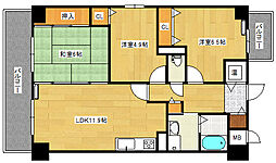 広島電鉄2系統 広電西広島(己斐)駅 徒歩4分の賃貸マンション 9階3LDKの間取り