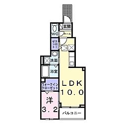 JR山陽本線 海田市駅 徒歩30分の賃貸アパート 1階1LDKの間取り