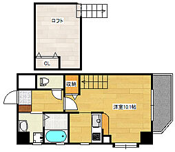 広島電鉄8系統 舟入幸町駅 徒歩15分の賃貸マンション 3階1Kの間取り
