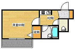 広島電鉄2系統 観音町駅 徒歩2分の賃貸マンション 3階1Kの間取り