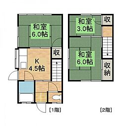 JR山陽本線 海田市駅 徒歩22分の賃貸アパート 1階3Kの間取り