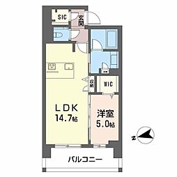広島電鉄9系統 八丁堀駅 徒歩7分の賃貸マンション 13階1LDKの間取り