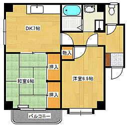 広島電鉄宮島線 東高須駅 徒歩2分の賃貸マンション 4階2DKの間取り
