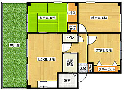 広島高速交通アストラムライン 中筋駅 徒歩11分の賃貸アパート 1階3DKの間取り