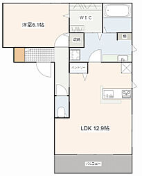 JR山陽本線 天神川駅 徒歩25分の賃貸アパート 2階1LDKの間取り