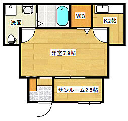 広島電鉄2系統 観音町駅 徒歩4分の賃貸アパート 1階1Kの間取り