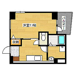 広島電鉄1系統 日赤病院前駅 徒歩5分の賃貸マンション 3階1Kの間取り