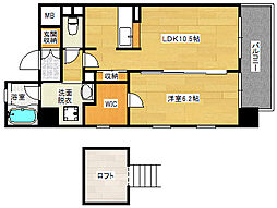 広島高速交通アストラムライン 大町駅 徒歩9分の賃貸マンション 6階1LDKの間取り