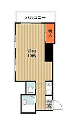 広島電鉄2系統 天満町駅 徒歩3分の賃貸マンション 3階ワンルームの間取り
