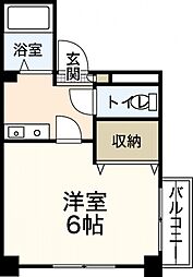 広島電鉄8系統 寺町駅 徒歩8分の賃貸マンション 4階1Kの間取り