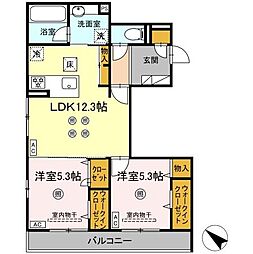 広島電鉄宮島線 高須駅 徒歩6分の賃貸アパート 1階2LDKの間取り