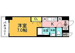 広島電鉄1系統 鷹野橋駅 徒歩6分の賃貸マンション 12階1Kの間取り