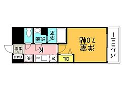 広島電鉄1系統 日赤病院前駅 徒歩7分の賃貸マンション 12階1Kの間取り