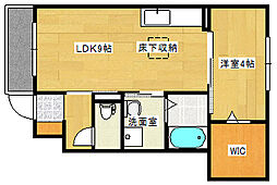 広島高速交通アストラムライン 西原駅 徒歩17分の賃貸アパート 1階1LDKの間取り