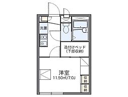 JR山陽本線 安芸中野駅 徒歩25分の賃貸アパート 2階1Kの間取り