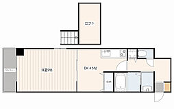 広島電鉄1系統 袋町駅 徒歩3分の賃貸マンション 7階1DKの間取り