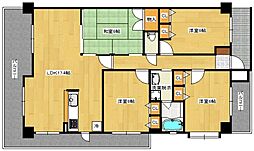 広島電鉄2系統 広電西広島(己斐)駅 徒歩22分の賃貸マンション 2階4LDKの間取り