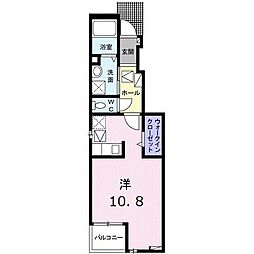 広島電鉄1系統 広大附属学校前駅 徒歩2分の賃貸アパート 1階ワンルームの間取り