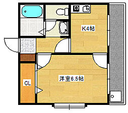 広島電鉄2系統 観音町駅 徒歩2分の賃貸マンション 2階1Kの間取り
