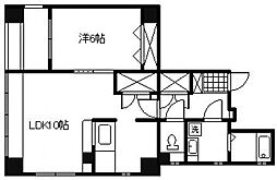 広島電鉄2系統 十日市町駅 徒歩3分の賃貸マンション 2階1LDKの間取り