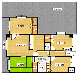 広島高速交通アストラムライン 大町駅 徒歩7分の賃貸マンション 2階4LDKの間取り
