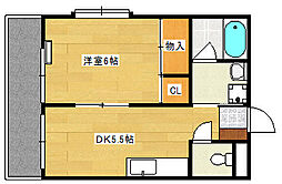 広島電鉄宮島線 古江駅 徒歩5分の賃貸マンション 4階1DKの間取り