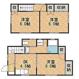 JR呉線 海田市駅 徒歩19分の賃貸一戸建て 1階3Kの間取り