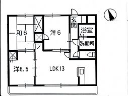 JR芸備線 矢賀駅 徒歩13分の賃貸マンション 3階3LDKの間取り