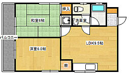 広島電鉄宮島線 草津駅 徒歩5分の賃貸マンション 2階2LDKの間取り