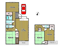 広島電鉄宮島線 草津南駅 徒歩6分の賃貸一戸建て 1階4LDKの間取り