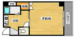 JR山陽本線 広島駅 徒歩10分の賃貸マンション 4階1Kの間取り